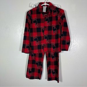 Komar Fleece, Buffalo Plaid Pajama Set. Size L (10/12). Excellent condition!